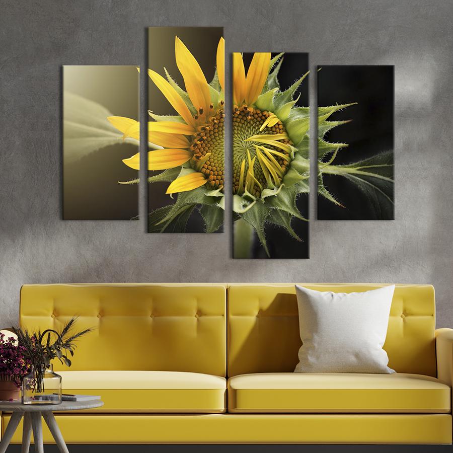 Картина на холсте Красивое цветение подсолнуха 149x106 см (996-42)