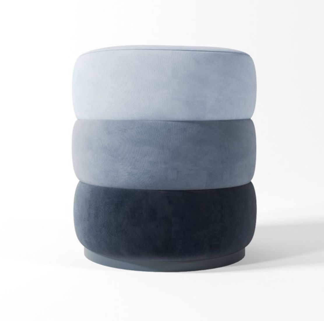 Пуф-банкетка Folds м'який круглий 40x46 см Світло-блакитний