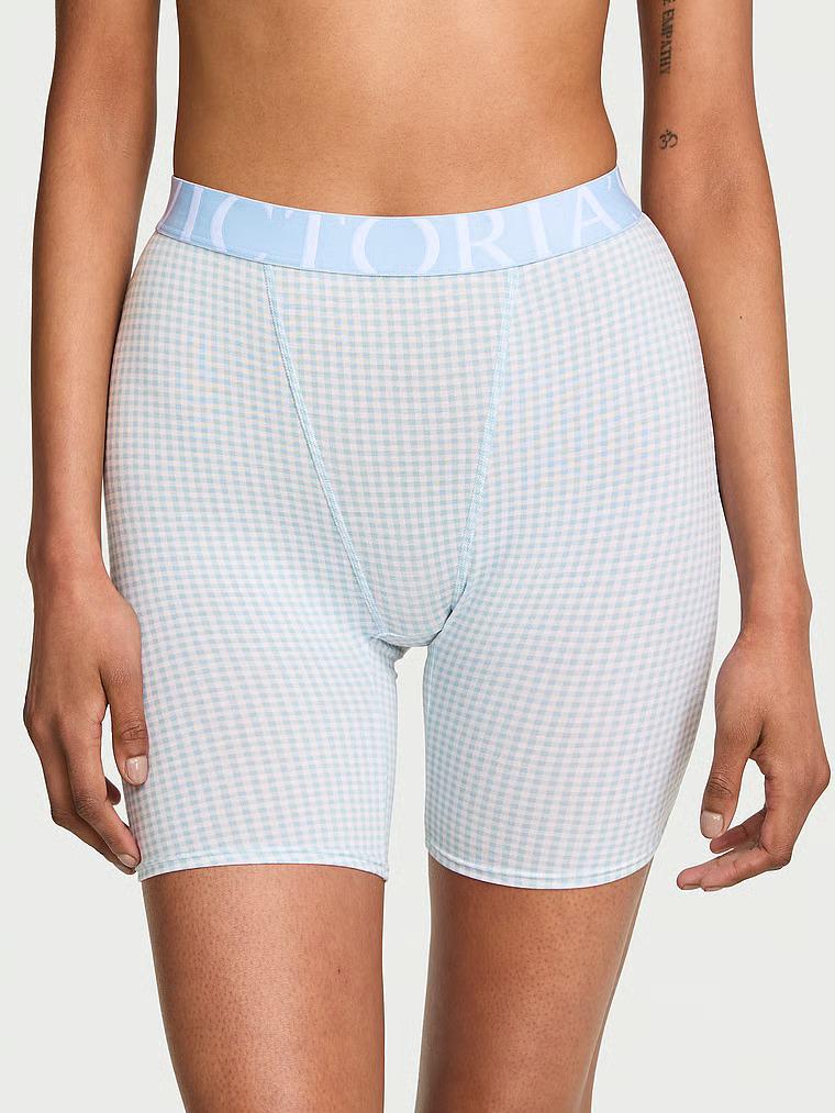 Трусики шортики Victoria's Secret Exploded Logo Cotton High-Waist Boxer Brief S Голубой (27273264)