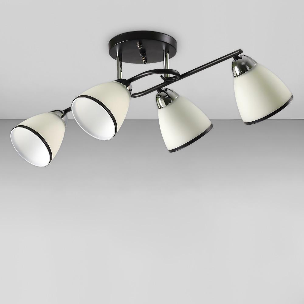 Люстра потолочная Light House SC-18696/4 CR/BK 520х170х250 мм Черный/Хром/Белый