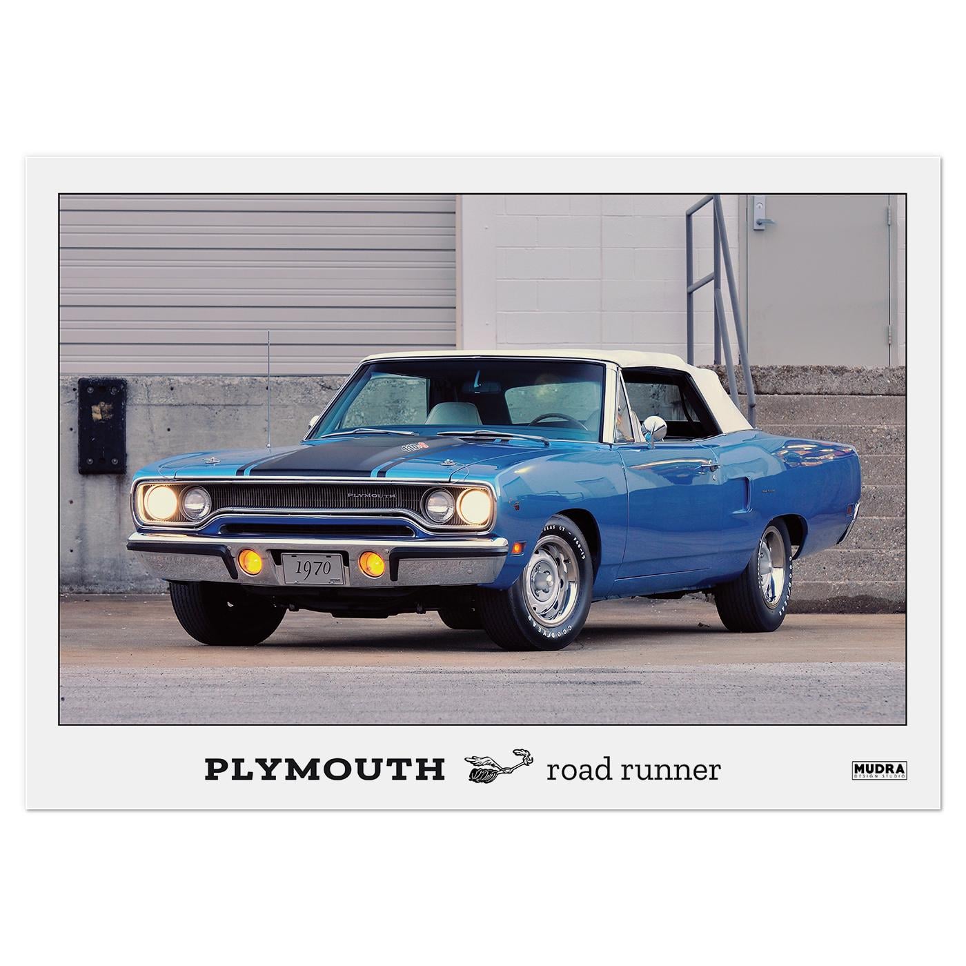 Плакат автомобильний Plymouth Road Runner 84x60 см (0288)
