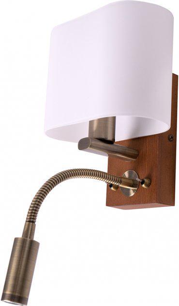 Бра Altalusse INL-3095W-02 Е14 1x40 Вт+1xLED 3 Вт Antique brass Walnut