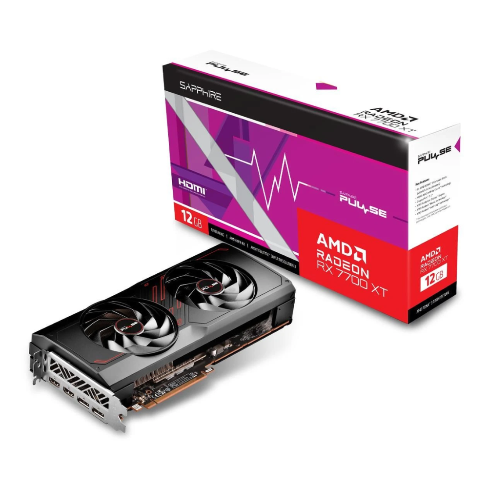 Відеокарта Sapphire AMD RX 7700 XT Pulse Gaming 12 ГБ GDDR6/18000 МГц (RX 7700 XT GAMING PULSE 12GB) - фото 5