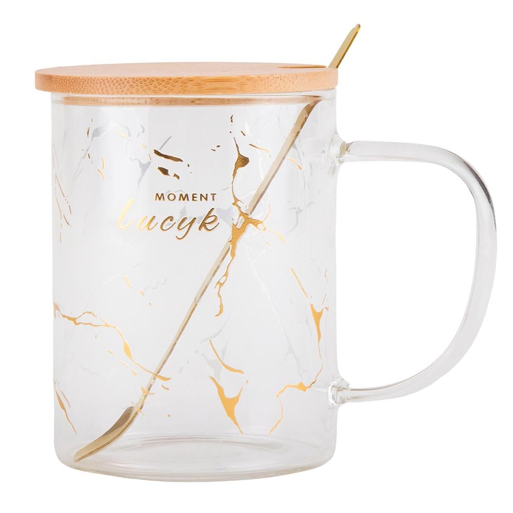 Чашка склянка з кришкою Цінуй момент 180 мл