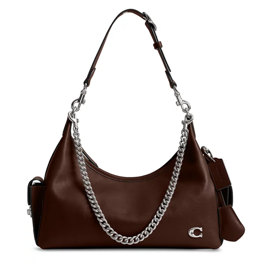 Женская сумка кожаная COACH Pocket Medium Juliet Bag 30 Silver/Maple