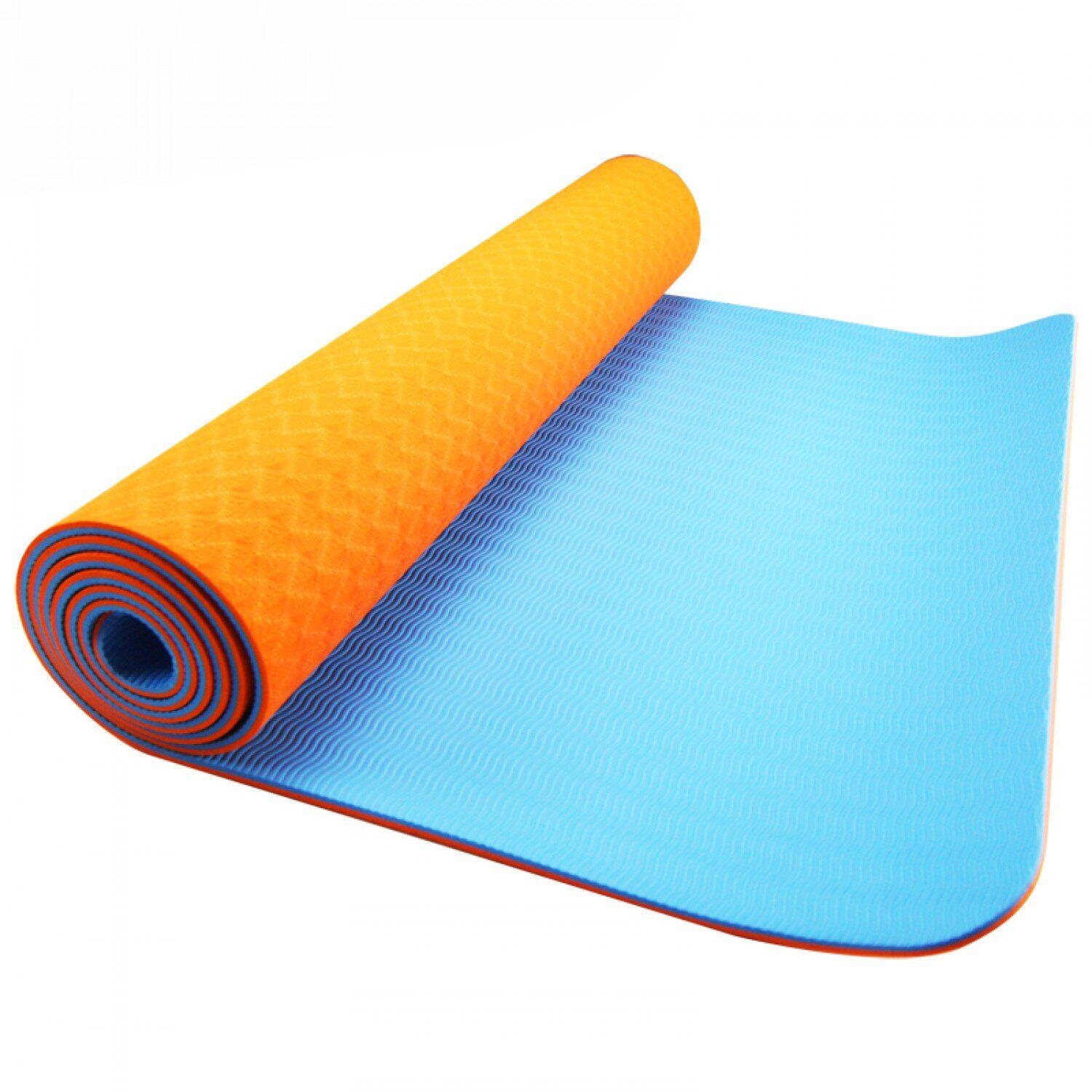Килимок для йоги та фітнесу U-Powex Classic Pro Синій/Помаранчевий
