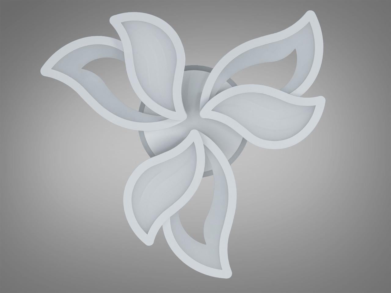 Люстра светодиодная для гостиной Diasha лепестки 78W с пультом Белый (9033/3WH LED 3color dimmer)