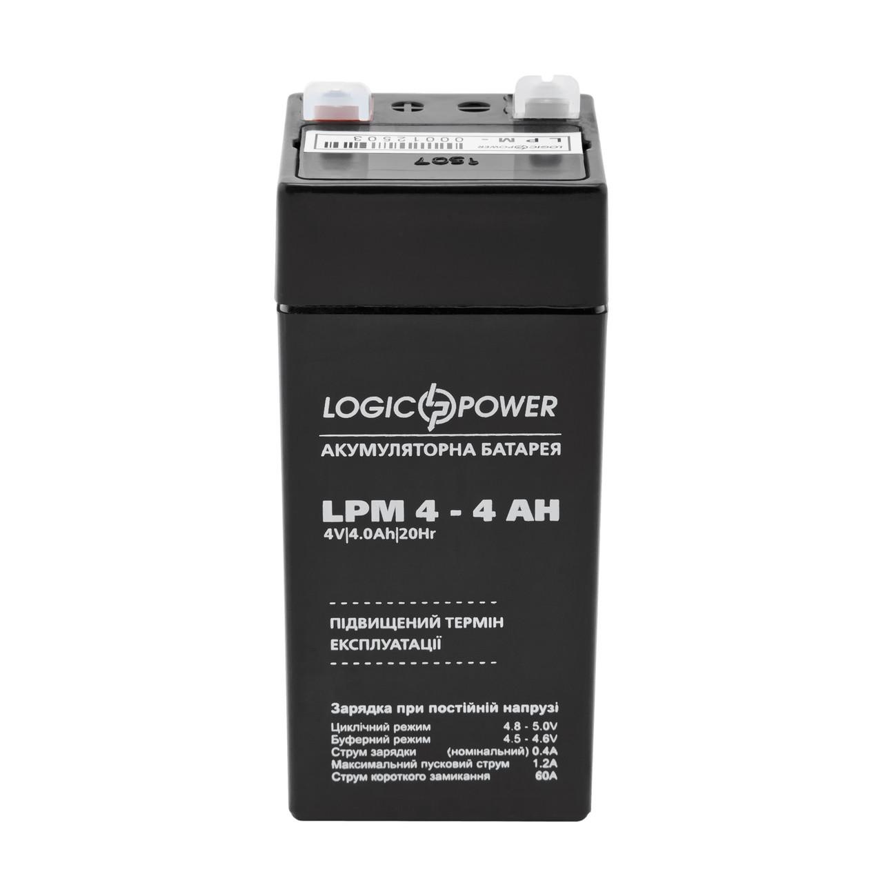 Акумулятор AGM LogicPower LPM 4-4 AH - фото 2