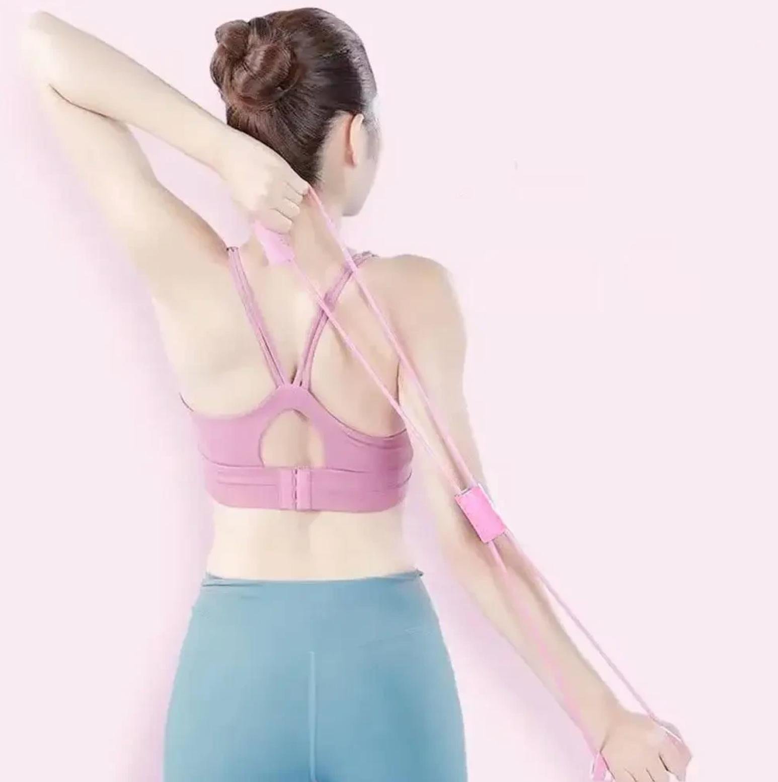 Спортивная резинка-эспандер для тренировок и фитнеса Fitness восьмерка Розовый (FIT4832) - фото 3