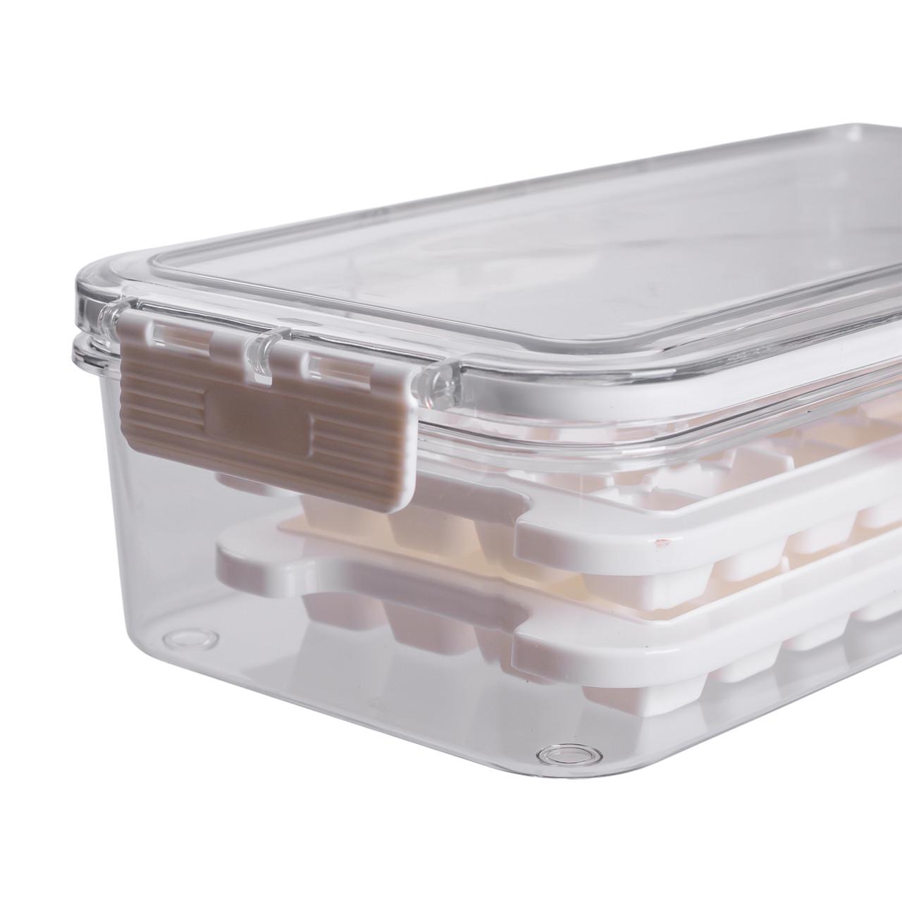Контейнер для заморозки льоду з кришкою пластиковий 30,5х16х7,5 см Бежевий - фото 8 Контейнер для заморозки льоду з кришкою пластиковий 30,5х16х7,5 см Бежевий - фото 8