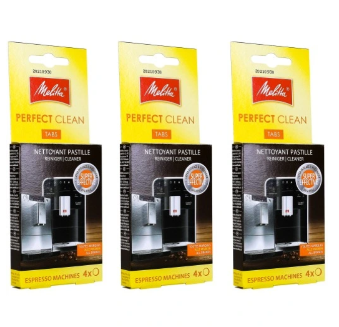 Таблетки для очистки от кофейных масел и жиров для кофеварок Melitta Perfect Clean 3х4 шт. (10304530)