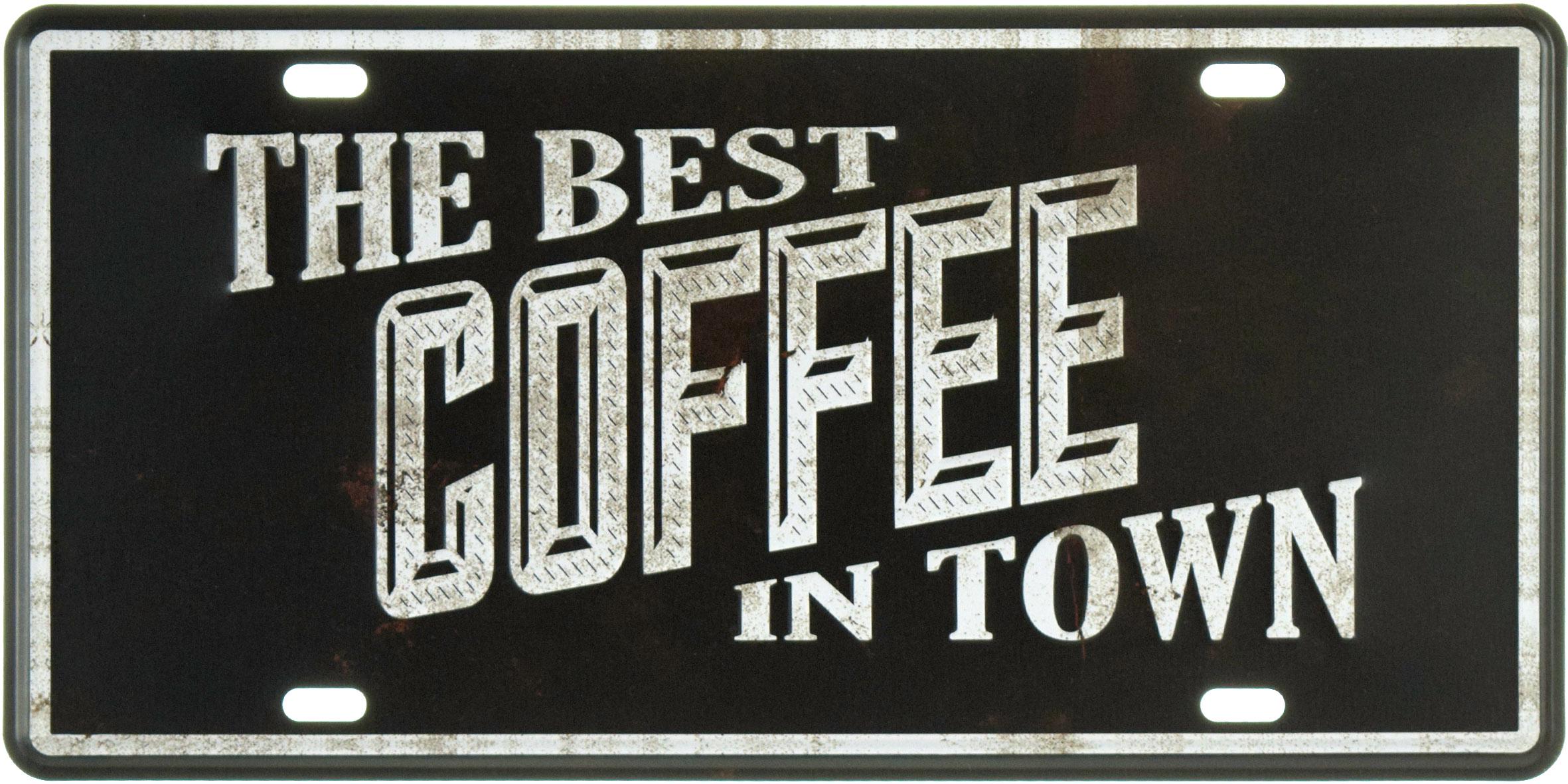 Табличка металева Краща Кава В Місті/The Best Coffee In Town 15x30 см