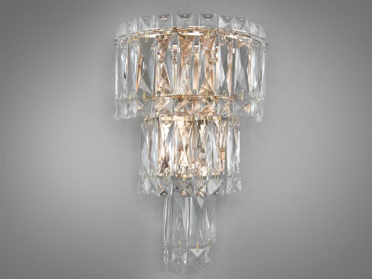 Бра из хрусталя для зала 310BG-LS на 2 лампы Золотой (2226949531)