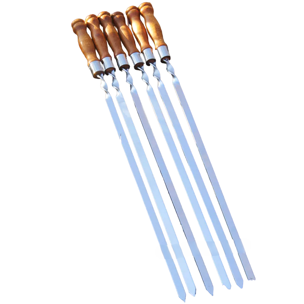 Шампуры с деревянной ручкой 14 мм 6 шт. (14-2-SP00502)