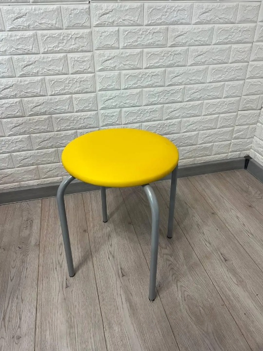 Табурет кухонний Чіко металевий з м'яким сидінням Жовтий/Сірий (28374175)