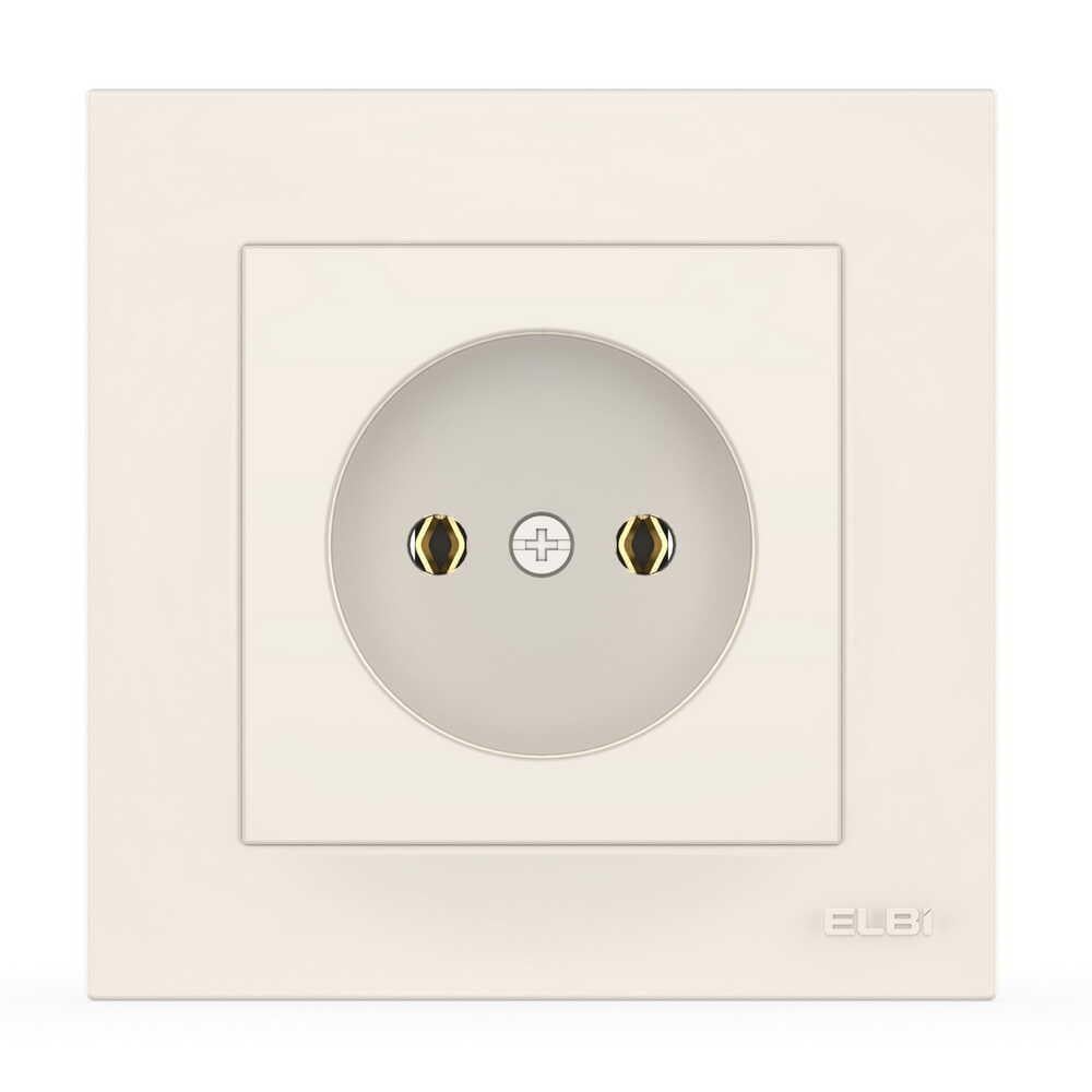 Розетка одинарная без заземления ELBI VEGA Белый (00000024606)