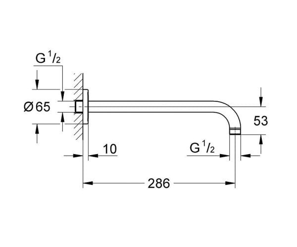 Душевой кронштейн Grohe 286 мм (28576000) - фото 2