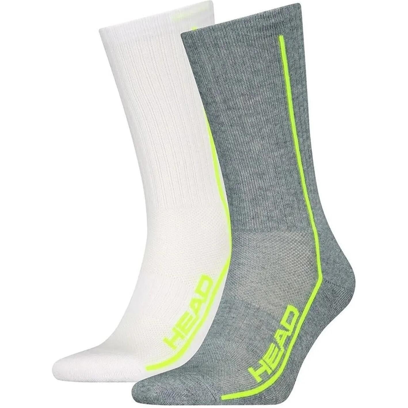 Носки Head ALL SPORTS PERFORMANCE CREW 2P 701229020-004 2 пары р. 39-42 Лаймовый/Серо-лаймовый (56945-115)