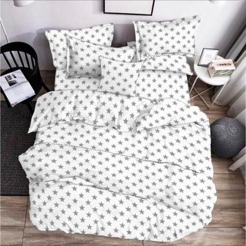 Постельное белье Zastelli 50 серые звезды бязь полуторный 145х210 см Белый (19722)