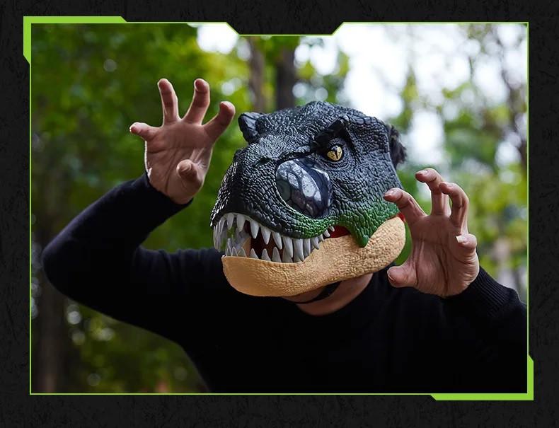 Игрушечная детская маска Голова Динозавра с открывающимся ртом и звуками пластиковая (30569607) - фото 5