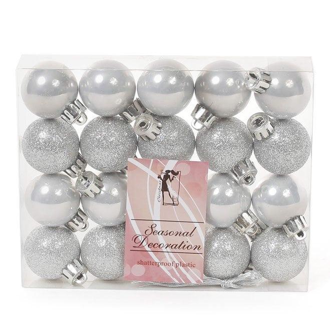 Набор пластиковых новогодних шаров Flora 20 шт. D-3 см (12028)