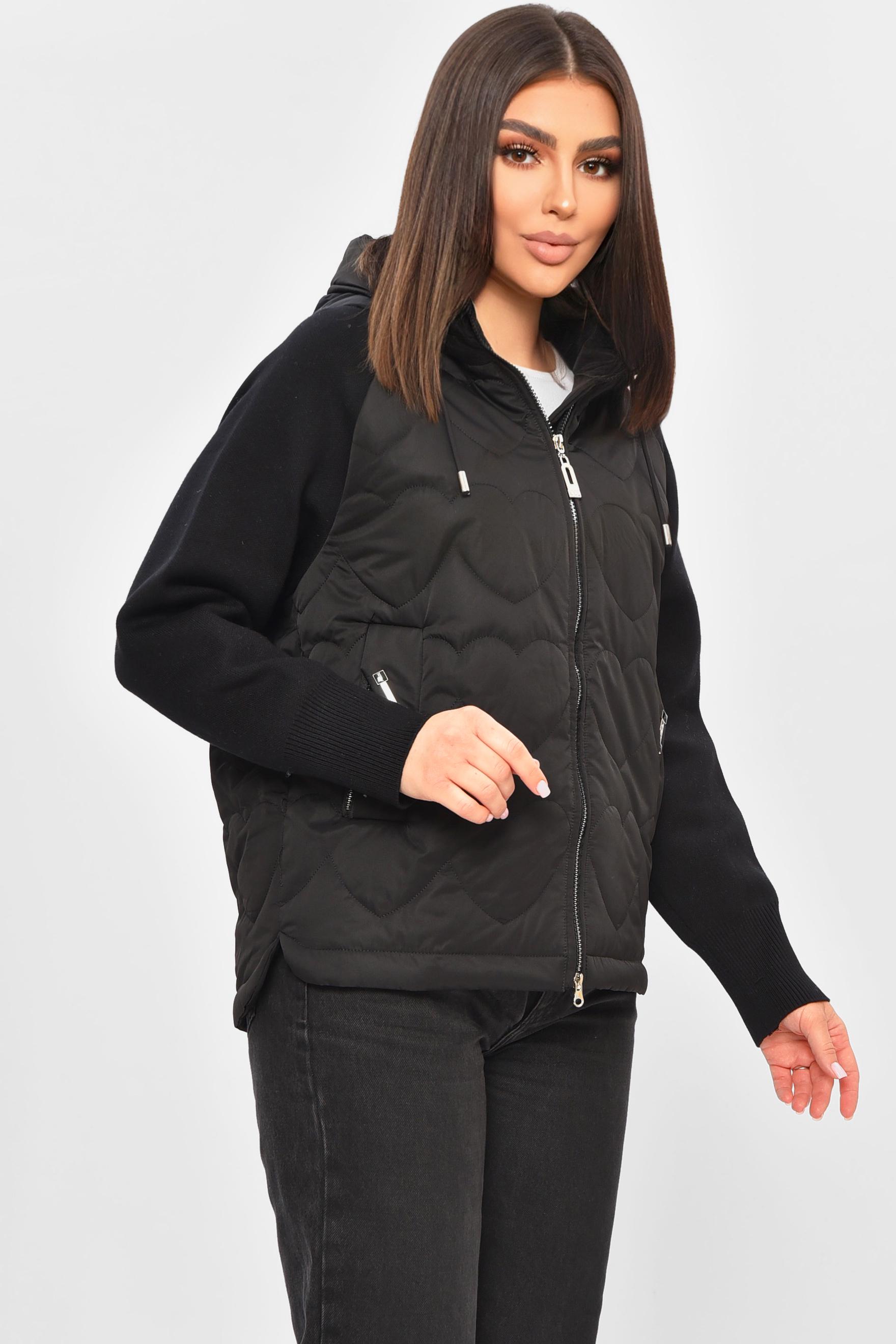 Куртка жіноча демісезонна р. 44/46 Чорний (201827) - фото 2 Куртка жіноча демісезонна р. 44/46 Чорний (201827) - фото 2