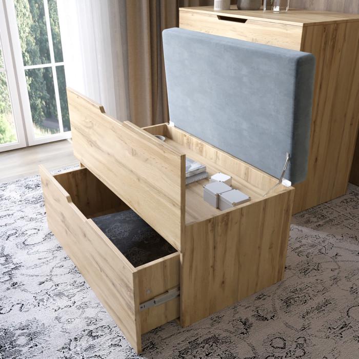 Комод-трюмо із дзеркалом 700х450х820 см Азія/Темно Сірий - фото 5 Комод-трюмо із дзеркалом 700х450х820 см Азія/Темно Сірий - фото 5