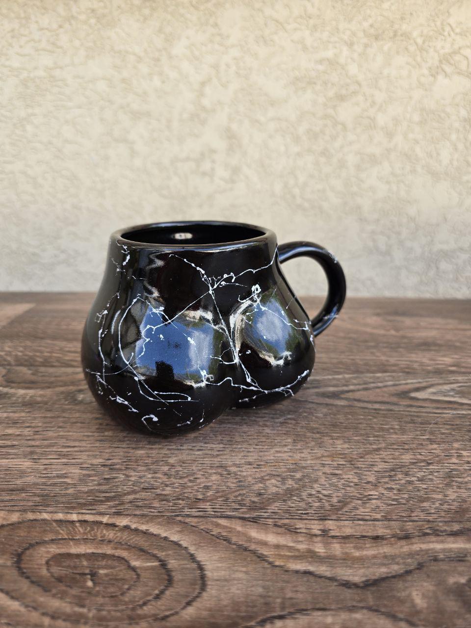 Бокал Сідниця мармур 600 мл Чорний (26159764) - фото 2