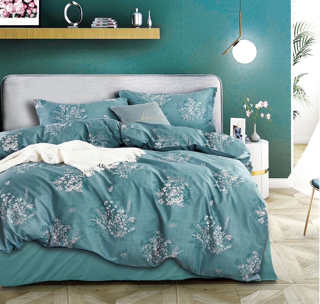 Комплект постельного белья Zastelli MX 104/MARENGO GRAY сатин евро 200х220 см синий