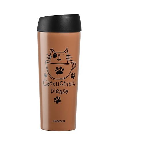 Термокухоль Ardesto AR2645DMM Coffee Time Cat 450 мл Мокко - фото 1 Термокухоль Ardesto AR2645DMM Coffee Time Cat 450 мл Мокко - фото 1