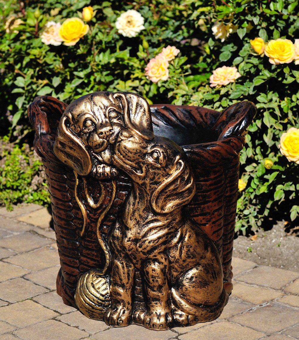 Подставка для цветов Корзина со щенками 32 см (88)