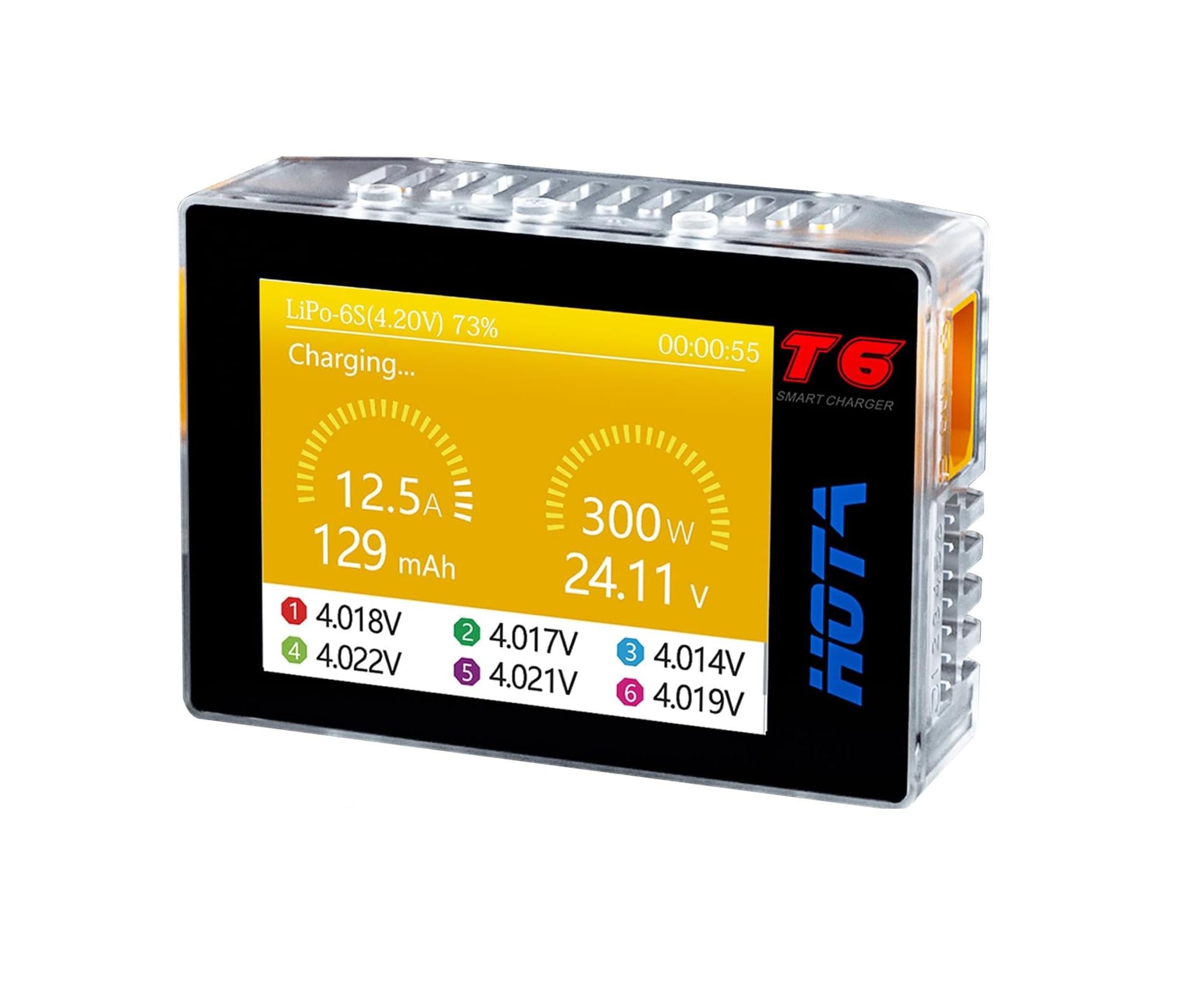 Зарядное устройство HOTA T6 Smart 300W 15A XT60/USB Type-C PD для батарей 2–6S (00-00030399)