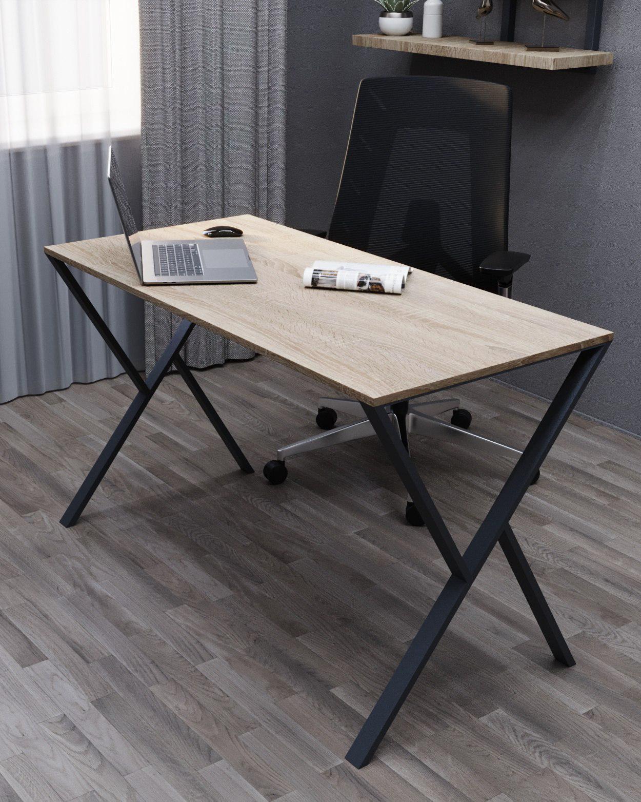 Стол письменный Loft Серия 16 металлический профиль 60х30 мм 1600х800х16 мм Дуб сонома (22415364)