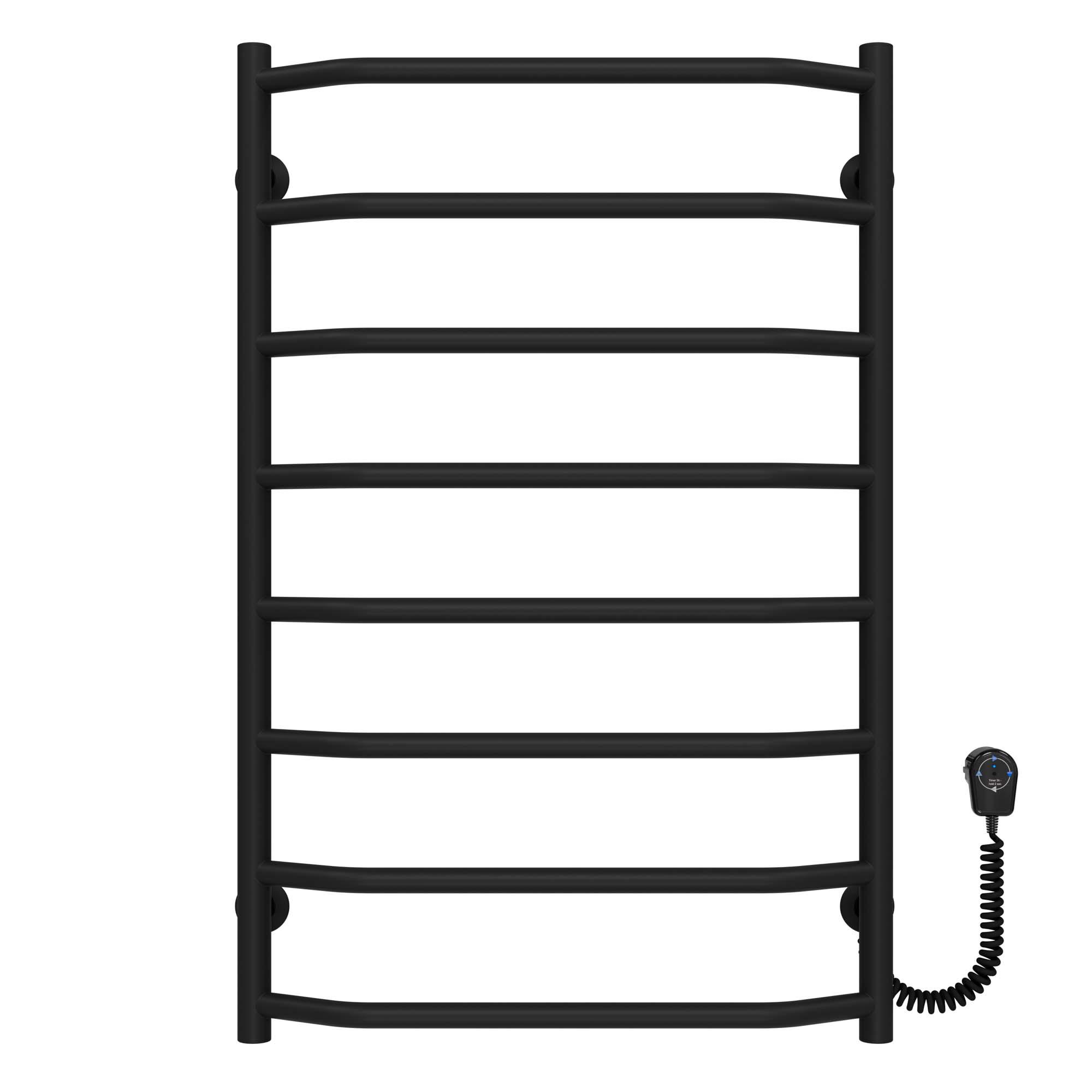 Полотенцесушитель электрический Deffi Трапеция П8 EF16 правое подключение крашеная сталь 500х800 мм Черный (D.TR.80.50.8.E.B.R.5)