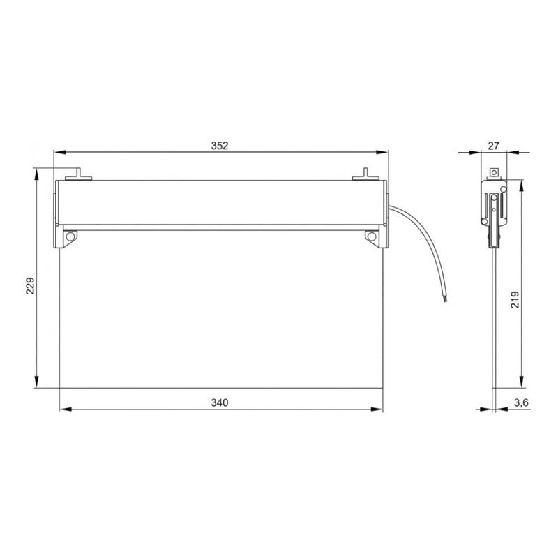 Світильник аварійний УЕК ССА 2102 3W 230V 60lm 6500K 3 години NiCd 352x27x219 мм IP20 наліво (LSSA0-2102-3-20-K03) - фото 2