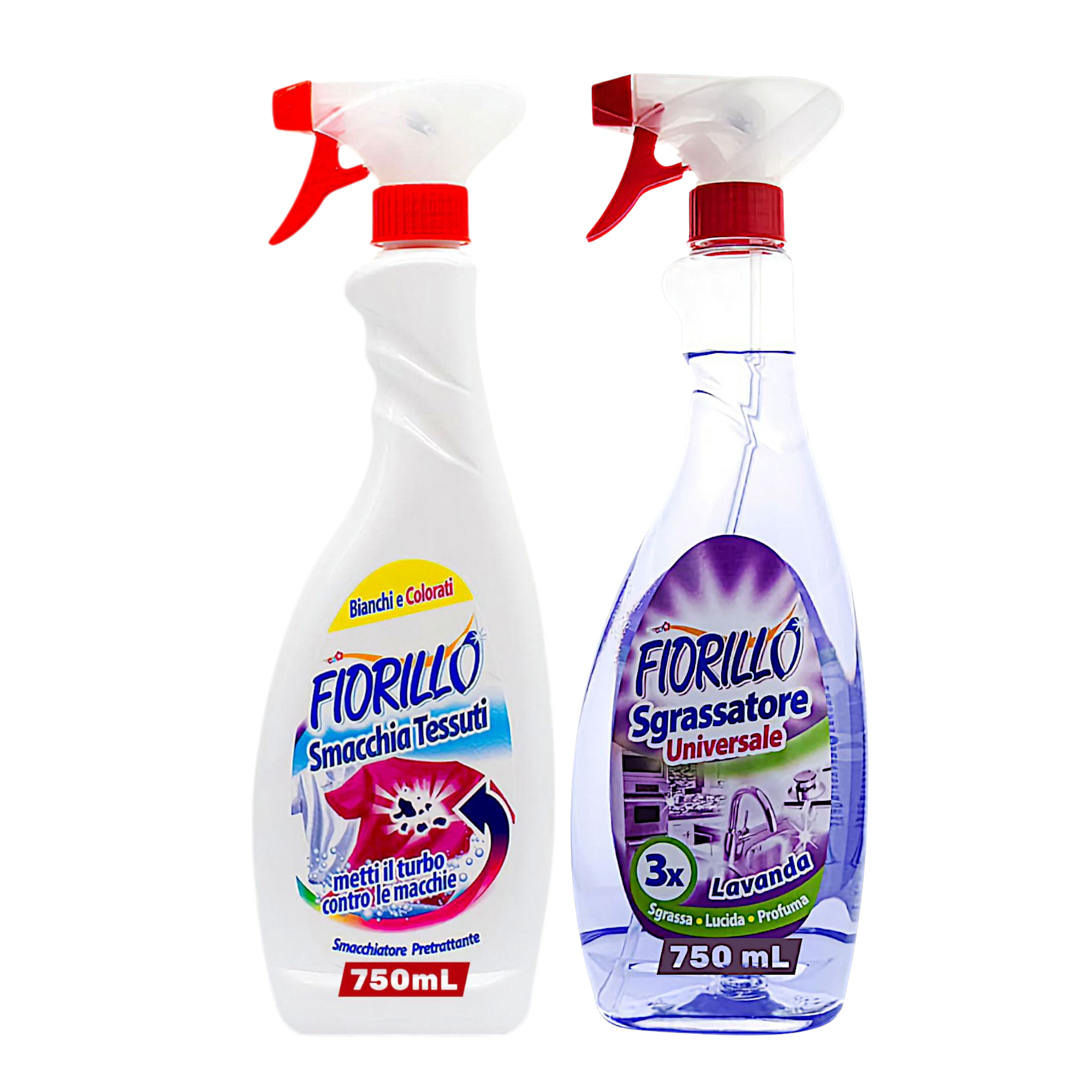 Набор для выведения пятен для чистки Fiorillo Smacchia Tessuti and SGRASSATORE Lavanda по 750 мл 2 шт. (003217/3439)