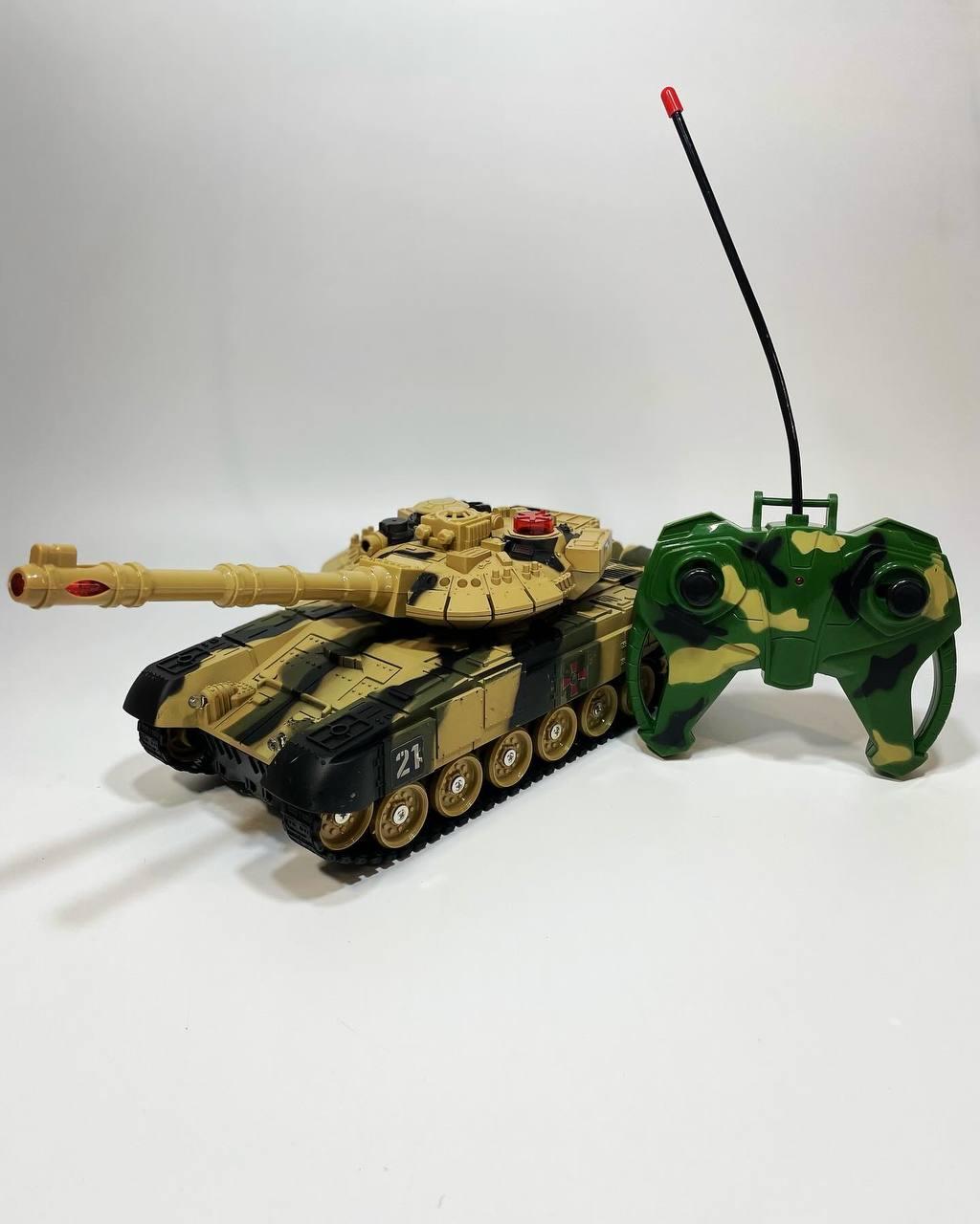 Танк на радиоуправлении Оплот подсветка/звуки/механическое вращение башни/гусеничный 3,7 V