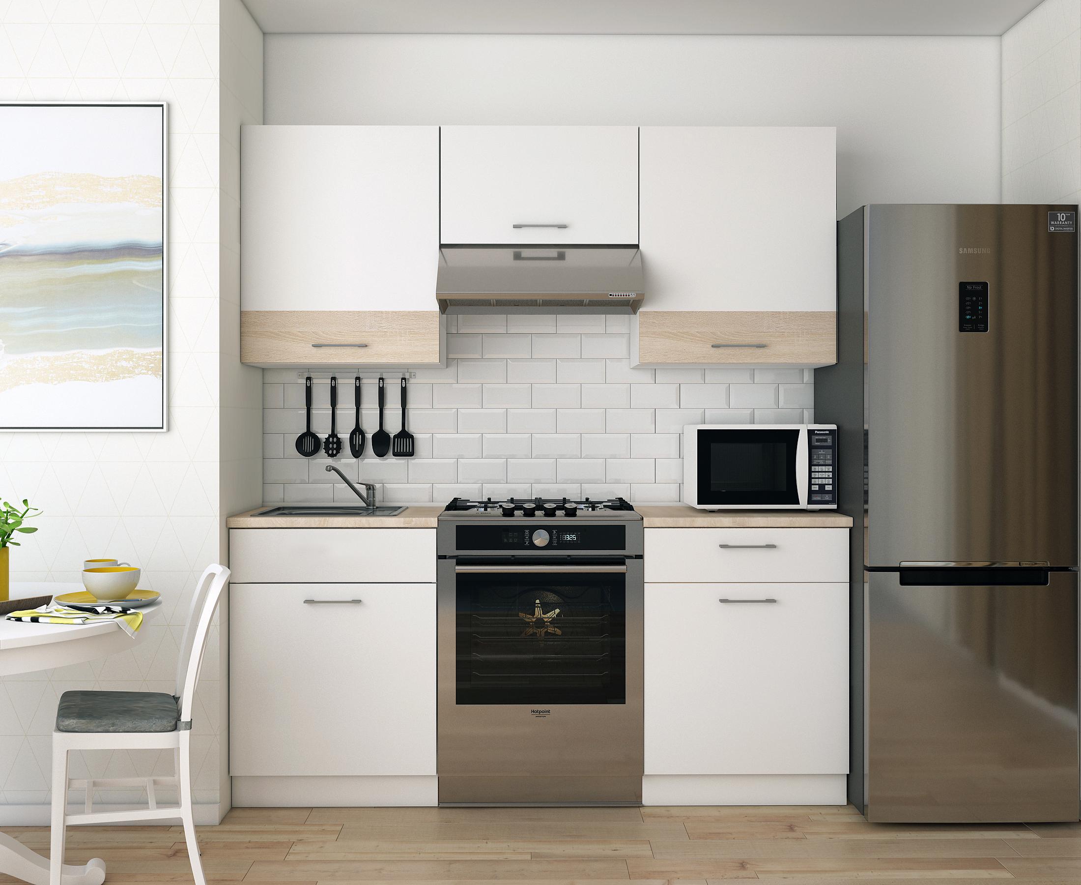 Кухня модульная Лея Doros ДСП 180х60х250 см Белый/Дуб сонома (81000010) - фото 3