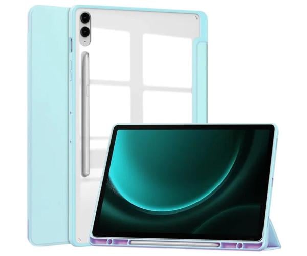 Чехол-книжка Glass Magnet Flip Cover Samsung Tab S9 FE Plus Голубой