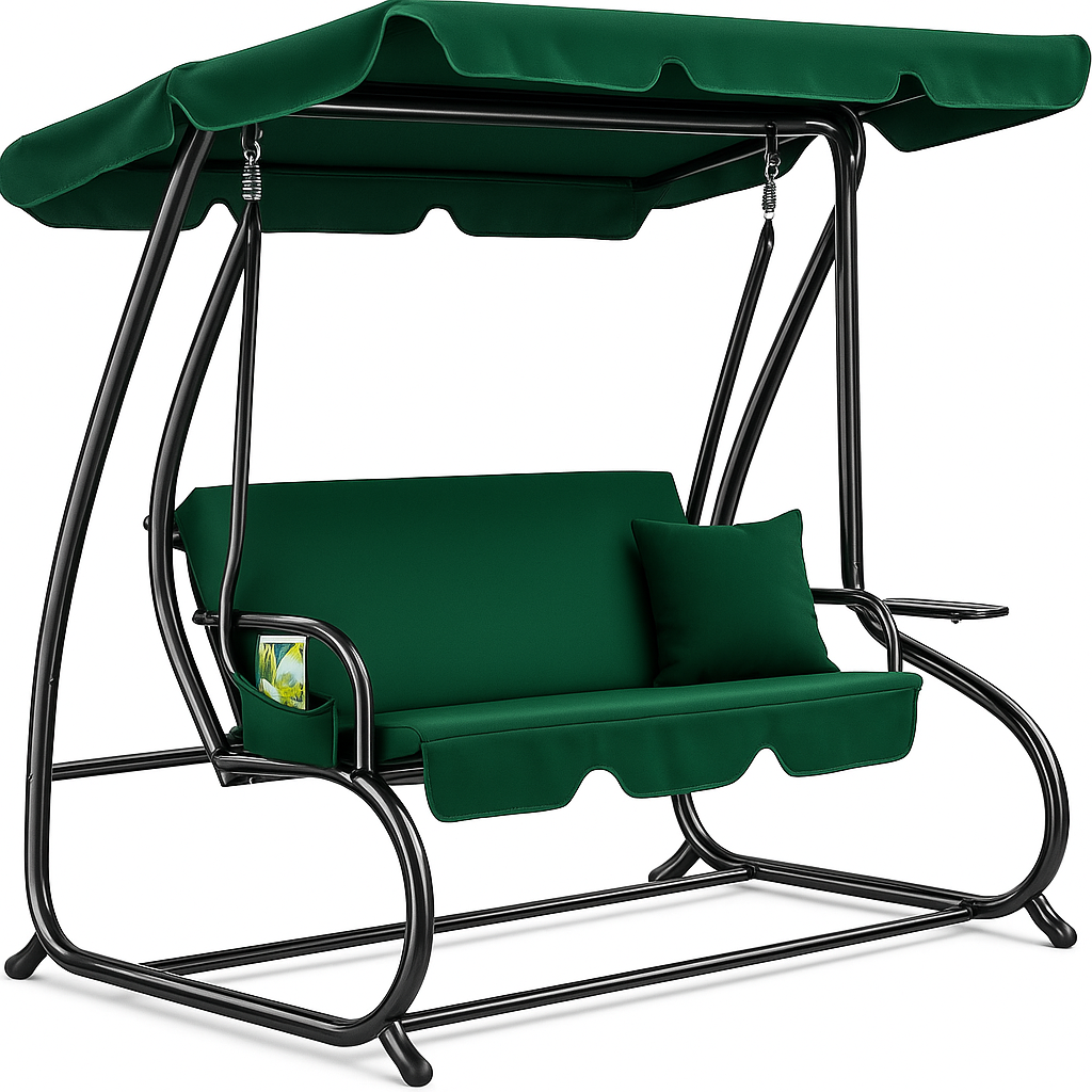 Садова гойдалка LEOBRO з подушками Luxury Green (LB-1043) Садова гойдалка LEOBRO з подушками Luxury Green (LB-1043)