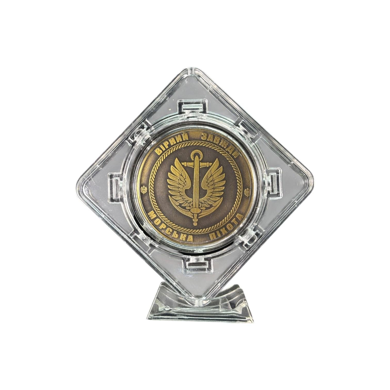 Коин Морская пехота ВСУ-Памятная монета 40 мм медь в премиум кейсе (31101535)