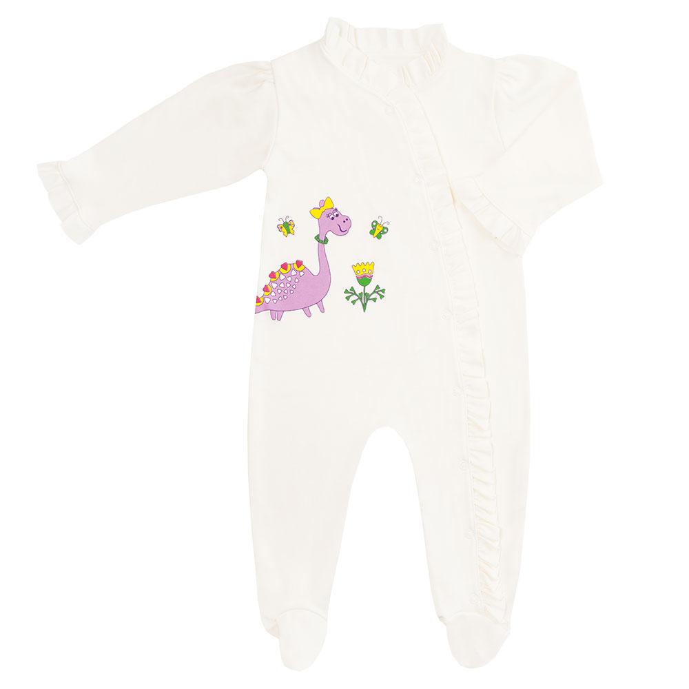 Комбинезон детский для девочки Gabbi KB-19-04 Любимцы 62 см Молочный (11656)