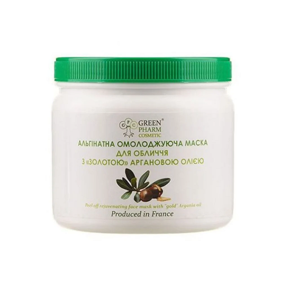 Альгінатна маска омолоджувальна з золотою аргановою олією Green Pharm Cosmetic Peel Off Rejuvenating Face Mask 250 г