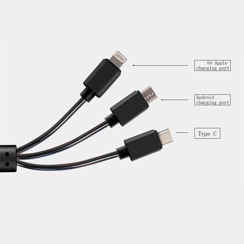 Фм трансмітер блютуз Car Q15 з кабелем Type-C/MicroUSB/Lightning Чорно-помаранчевий (1008989-Orange) - фото 6