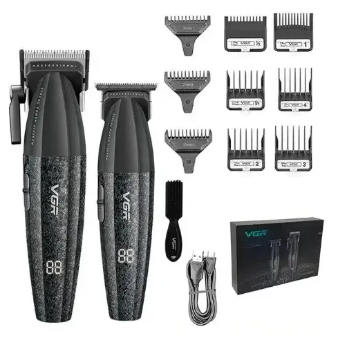 Профессиональный набор VGR V-640 для стрижки с аккумуляторной машинкой и триммером (9566)