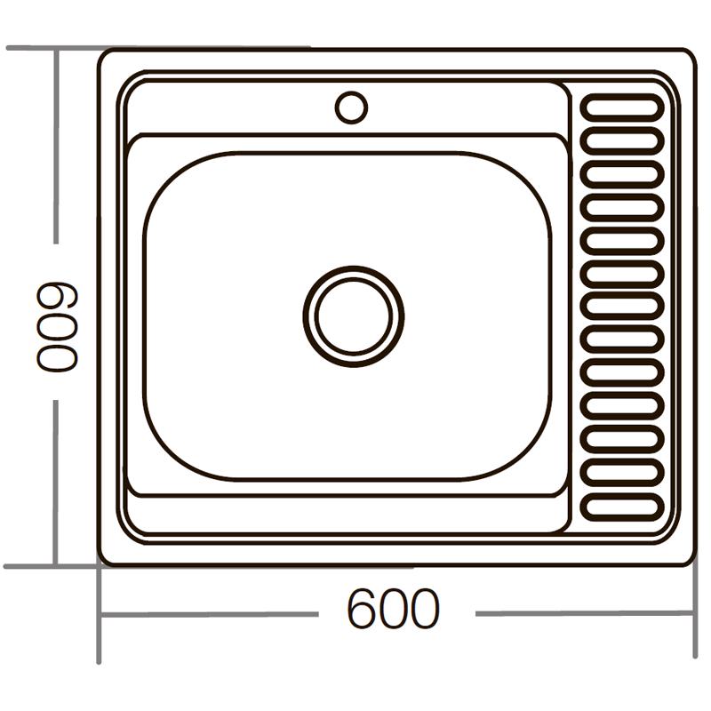 Мойка кухонная ZERIX Z6060R-04-160E Satin (ZM0576) - фото 3