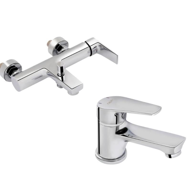 Набір змішувачів Qtap Ortiz 2в1 для ванни Хром Набір змішувачів Qtap Ortiz 2в1 для ванни Хром