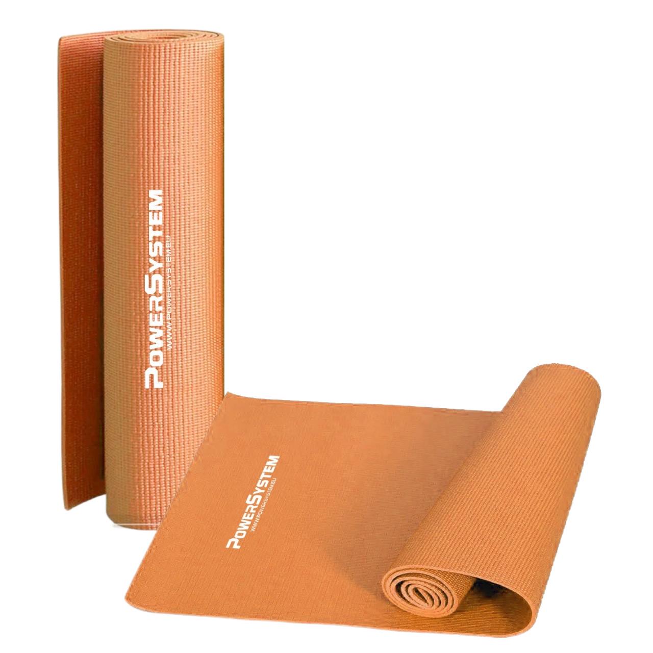 Коврик для йоги и фитнеса Power System PS-4014 PVC Fitness Yoga Mat Orange 173х61х0,6 см (15272641) - фото 2