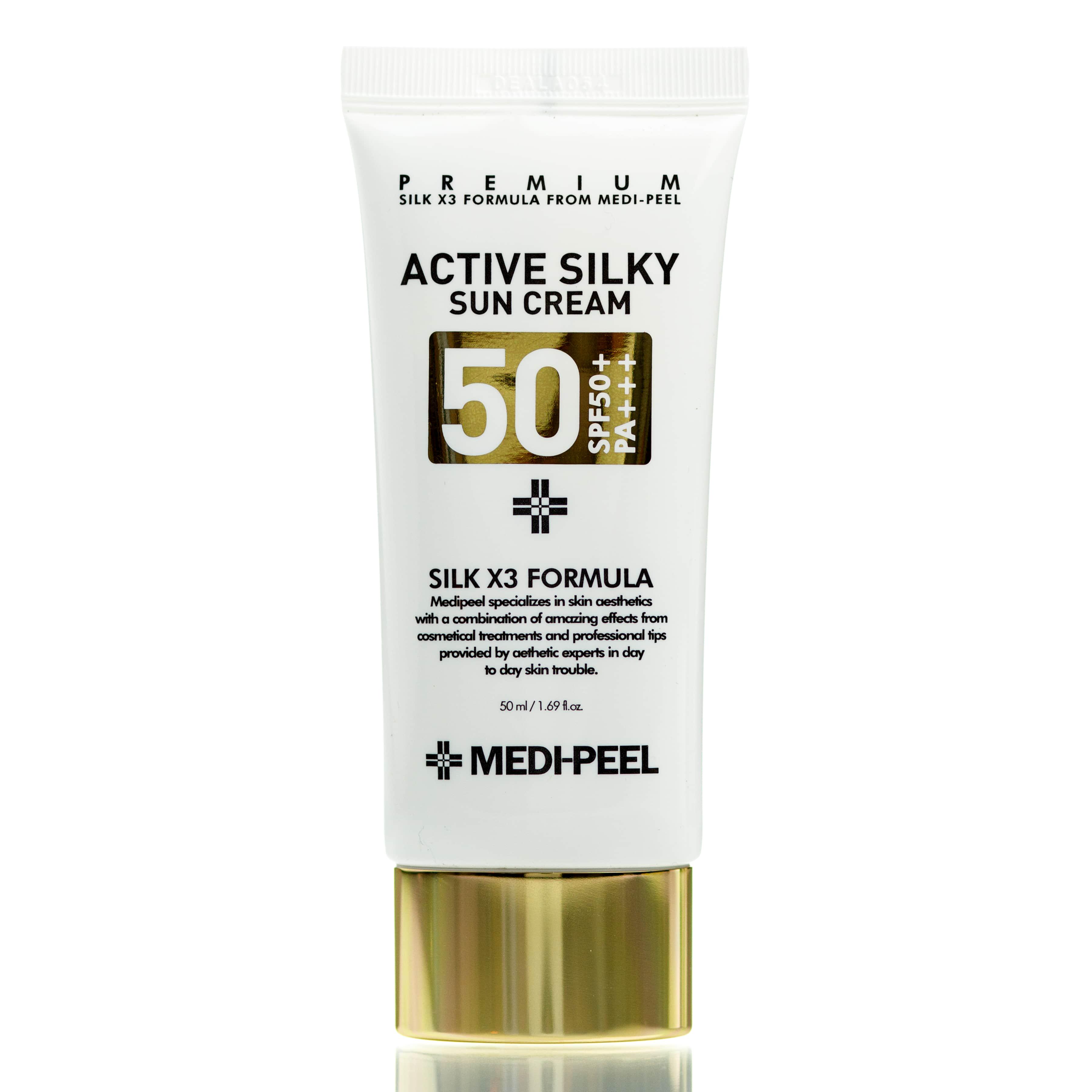 Крем с пептидами солнцезащитный Medi peel Active Silky Sun Cream SPF50+PA+++ 50 мл