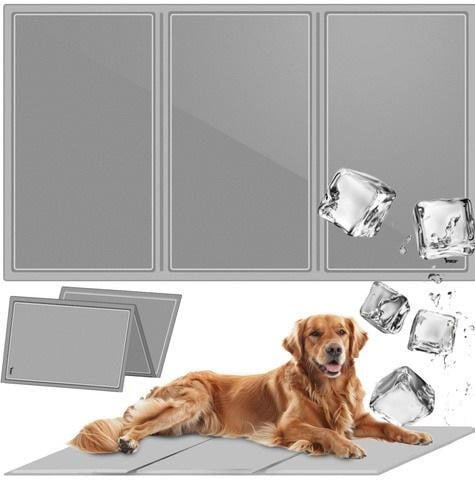 Коврик гелевый охлаждающий для собак и кошек складной 110х70 см Серый - фото 3 Коврик гелевый охлаждающий для собак и кошек складной 110х70 см Серый - фото 3